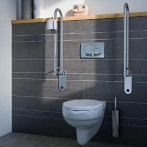 Toilettenpapierhalter für klappbaren Stützklappgriff Comfort & Safety, Chrom