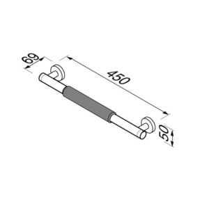 Wannengriff 45 cm (inklusive Anti-Rutsch-Griff) Comfort & Safety, Chrom