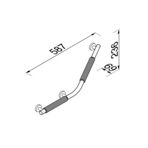 Haltegriff 135° - Rechtshändig (inklusive Anti-Rutsch-Griff)  Comfort & Safety, Chrom