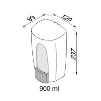 Seifenspender 900 ml Public area, Edelstahl gebürstet