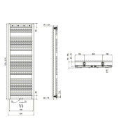 Badheizkörper Line Pro, 600 x 1775 mm, weiß