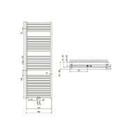Badheizkörper Line Two, 600 x 1770 mm, weiß