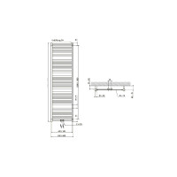Badheizkörper Line Aero, 500 x 1800 mm, weiß