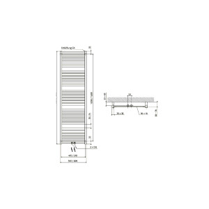 Badheizkörper Line Aero, 600 x 1800 mm, weiß