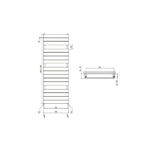 Badheizkörper Lavida, 550 x 1520 mm, weiß