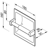 Toilettenpapierhalter ohne Deckel für den Einbau