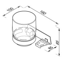 Becher- und Zahnbürstenhalter mit Glasbecher