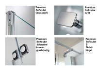 Eckeinstieg-Duschkabine Premium Softcube, 90 x 90 x 200 cm, 4-teilig