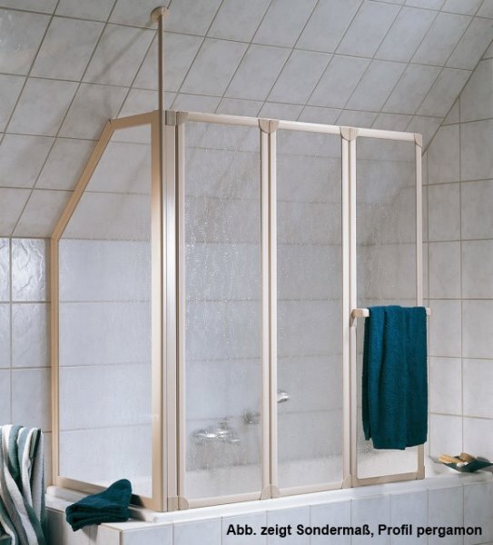 Badewannenaufsatz mit Seitenwand Prima, 126,8 cm, 3-teilig