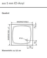 Quadrat Duschwanne, 90 x 90 cm