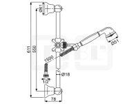 DIBLfit Messing-Brausegarnitur mit rundem Brauserohr...