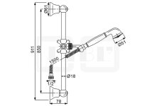 DIBLfit Messing-Brausegarnitur mit rundem Brauserohr...