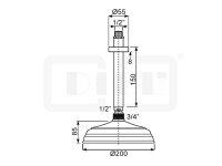 DIBLfit Runde Nostalgie-Messing-Regenkopfbrause Ø 220 mm x 85 mm, mit massivem Messing-Deckenanschlussarm
