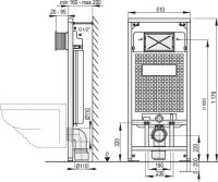 WC-Vorwandelement 1200mm zur Eckmontage mit Dr&uuml;ckerplatte M70 wei&szlig;