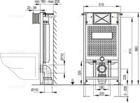 WC-Vorwandelement 1000mm zur Eckmontage mit...