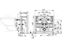 Vorwandmontage-Element f&uuml;r Bidet H&ouml;he 450mm