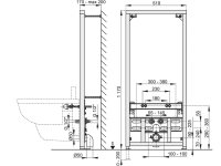 Vorwandmontage-Element f&uuml;r Bidet H&ouml;he 1200mm