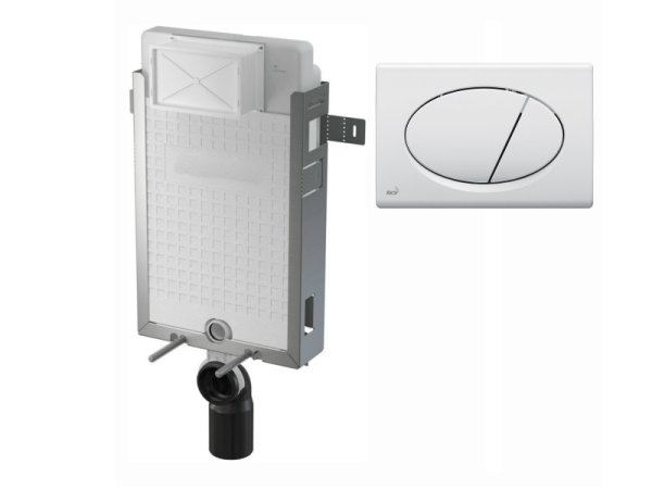 WC-Nassbau-Element 1000mm mit Drückerplatte M70 weiß
