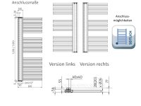 Badheizk&ouml;rper Softcube Plus, 610 x 1210 mm, wei&szlig;, Ausf&uuml;hrung links