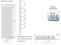 Badheizkörper  SOFTCUBE, 570 x 1800 mm, weiss matt, Spiegelfront