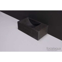 Naturstein-Handwaschbecken Venetia XS Bluestone, matt geschliffen, 29 x 16 x 10 cm, mit Hahnloch rechts