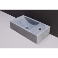 Naturstein-Handwaschbecken Venetia XS Marmor, matt geschliffen, 29 x 16 x 10 cm, mit Hahnloch rechts