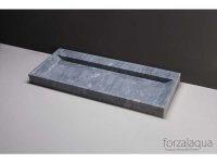 Naturstein-Doppelwaschtisch BELLEZZA Marmor, matt geschliffen, 100,5 x 51,5 x 9 cm, mit Hahnl&ouml;chern