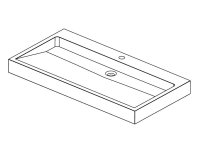 Naturstein-Waschtisch PALERMO Bluestone, gemeisselt, 100,5 x 51,5 x 9 cm, mit Hahnloch