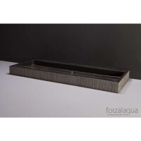 Naturstein-Waschtisch PALERMO Bluestone, gemeisselt, 100,5 x 51,5 x 9 cm, mit Hahnloch