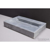 Naturstein-Waschtisch TARANTO Marmor, matt geschliffen, 50 x 30 x 8 cm, ohne Hahnloch