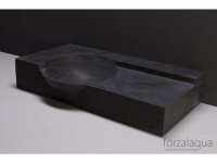 Naturstein-Waschtisch LAGUNA Bluestone, matt geschliffen, 80 x 40 x 12/15 cm, mit Hahnloch