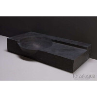 Naturstein-Waschtisch LAGUNA Bluestone, matt geschliffen, 80 x 40 x 12/15 cm, mit Hahnloch