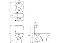 Stand-WC mit Keramiksp&uuml;lkasten, 64,5 x 37,5 cm