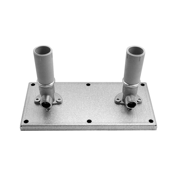 mit DIBL\'fix Edelstahl-Rohbau-Montageset zur Bodenmontage